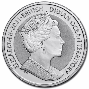 Срібний раунд 1oz Катті Сарк 1 Роял 2021 Британськая Територія Індійського Океану