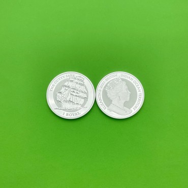 Срібний раунд 1oz Катті Сарк 1 Роял 2021 Британськая Територія Індійського Океану