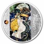 Серебряная монета Климт "Младенец" 500 франков КФА 2021 Камерун (цветная)
