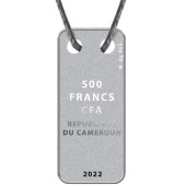 Срібна монета-кулон Рік Тигра 500 франків КФА 2022 Камерун (кольорова)