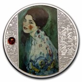 Серебряная монета Климт "Портрет леди" 500 франков КФА 2021 Камерун (цветная)