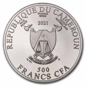 Срібна монета Клімт "Портрет леді" 500 франків КФА 2021 Камерун (кольорова)