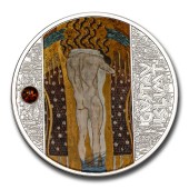Серебряная монета Климт "Бетховенский фриз" 500 франков КФА 2021 Камерун (цветная)
