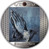 Серебряная монета Руки в молитве 500 франков КФА 2021 Камерун (цветная)