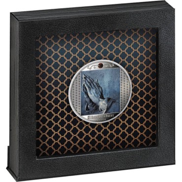 Срібна монета Руки в молитві 500 франків КФА 2021 Камерун (кольорова)