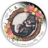 Срібна монета 1/2oz Малюк тасманійського диявола 50 центів 2021 Австралія (кольорова)