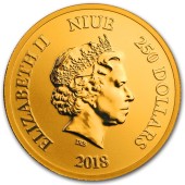 Золотая монета 1oz Скрудж МакДак Дисней 250 долларов 2018 Ниуэ