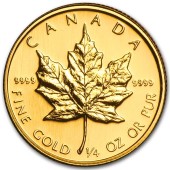Золотая монета 1/4oz Кленовый Лист 10 долларов 1988,1989 Канада