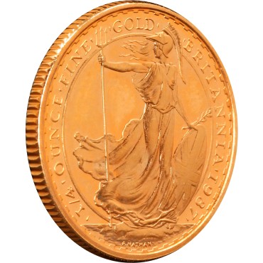 Золотая монета 1/4oz Британия 25 английских фунтов 1987 Великобритания