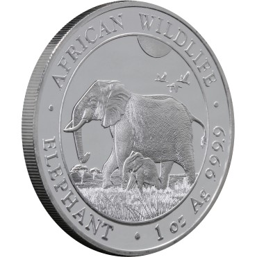 Срібна монета 1oz Слон 100 шилінгів 2022 Сомалі