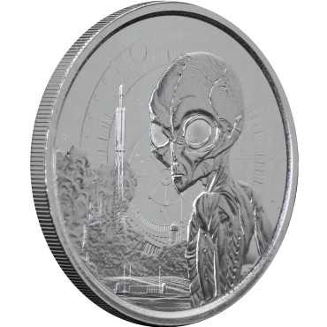 Срібна монета 1oz Космічний Прибулець 5 седі 2021 Гана