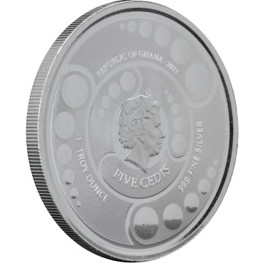 Срібна монета 1oz Космічний Прибулець 5 седі 2021 Гана