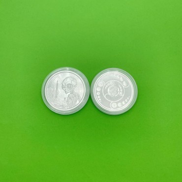 Срібна монета 1oz Космічний Прибулець 5 седі 2021 Гана