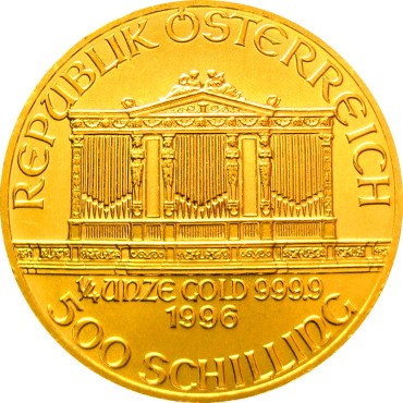 Золотая монета 1/4oz Венская Филармония 500 шиллингов 1996 Австрия