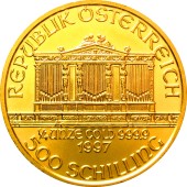 Золотая монета 1/4oz Венская Филармония 500 шиллингов 1997 Австрия