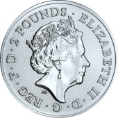 Срібна монета 1oz Рік Свині Лунар 2 фунта 2019 Великобританія