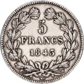 Срібна монета 5 франків 1832,1838,1843 Франція