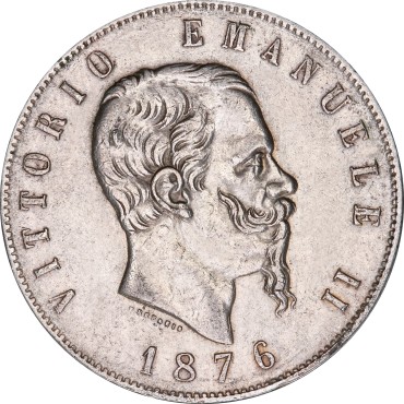 Срібна монета 5 лір 1870,1872,1874,1875,1876 Італія