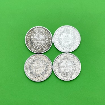 Срібна монета 5 франків 1849,1873,1877 Франція