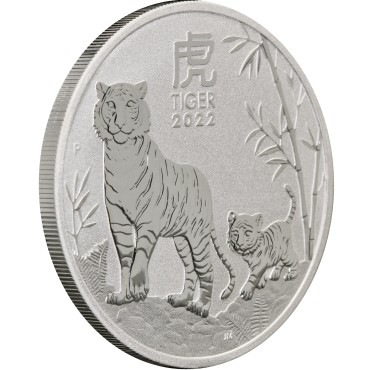 Серебряная монета 1oz Год Тигра 1 доллар 2022 Австралия
