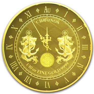 Золотая монета 1/10oz Хронос 10 долларов 2021 Токелау (Prooflike)