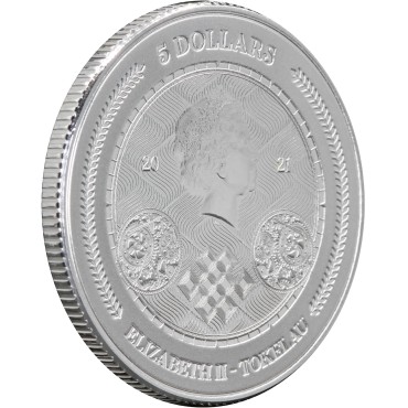 Срібна монета 1oz Хронос 5 доларів 2021 Токелау