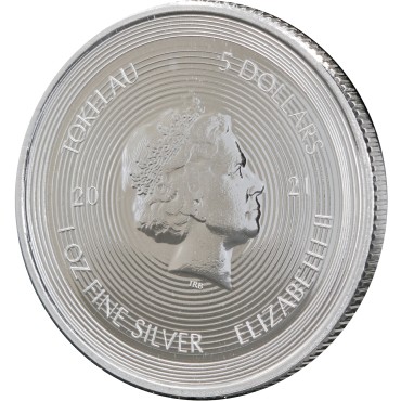 Срібна монета 1oz Піктограма: Мона Ліза 5 доларів 2021 Токелау (Prooflike)