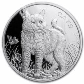 Серебряная монета 1oz Коты 50 центов 2021 Фиджи