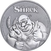 Серебряная монета 1oz Шрек 20 Лет 2 доллара 2021 Ниуэ