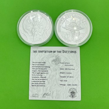 Срібний раунд 2oz Спокуса Сукуба 2018 США
