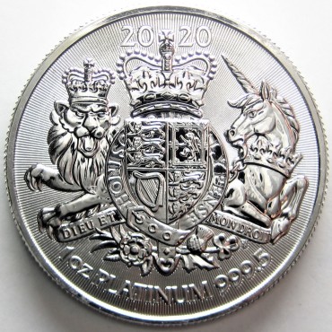 Платинова монета 1oz Королівський Герб 100 англійських фунтів 2022 Великобританія