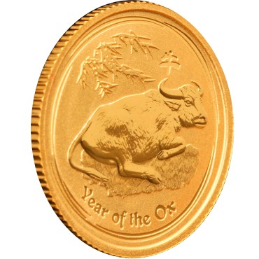 Золотая монета 1/10oz Год Быка 15 долларов 2009 Австралия