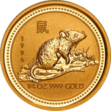 Золотая монета 1/4oz Год Мыши (Крысы) 25 долларов 1996 Австралия