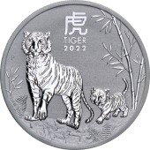 Серебряная монета 2oz Год Тигра 2 доллара 2022 Австралия
