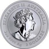 Срібна монета 2oz Рік Тигра 2 долара 2022 Австралія