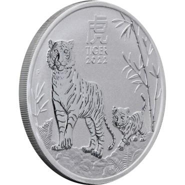 Серебряная монета 2oz Год Тигра 2 доллара 2022 Австралия