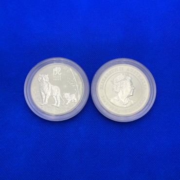 Серебряная монета 2oz Год Тигра 2 доллара 2022 Австралия