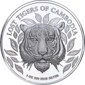 Срібна монета 1oz Загублені Тигри 3000 рієлів 2022 Камбоджа