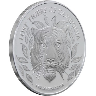 Срібна монета 1oz Загублені Тигри 3000 рієлів 2022 Камбоджа