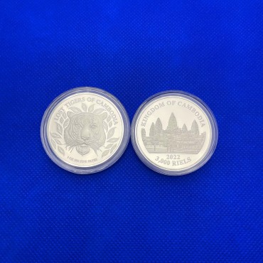 Срібна монета 1oz Загублені Тигри 3000 рієлів 2022 Камбоджа