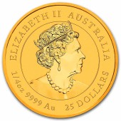 Золота монета 1/4oz Рік Тигра 25 доларів 2022 Австралія