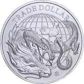 Серебряная монета 1oz Торговый доллар Китая 1 фунт стерлингов 2021 Остров Святой Елены