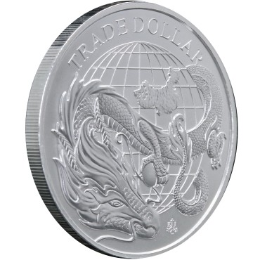 Серебряная монета 1oz Торговый доллар Китая 1 фунт стерлингов 2021 Остров Святой Елены