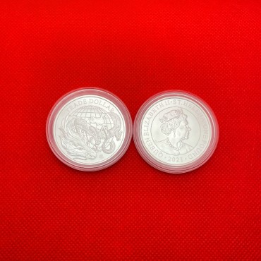 Серебряная монета 1oz Торговый доллар Китая 1 фунт стерлингов 2021 Остров Святой Елены