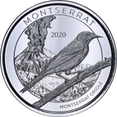 Срібна монета 1oz Монтсеррат 2 долара 2020 Східні Кариби