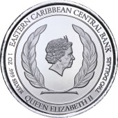 Серебряная монета 1oz Монтсеррат 2 доллара 2020 Восточные Карибы