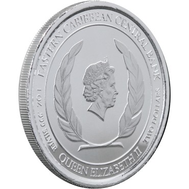 Срібна монета 1oz Монтсеррат 2 долара 2020 Східні Кариби