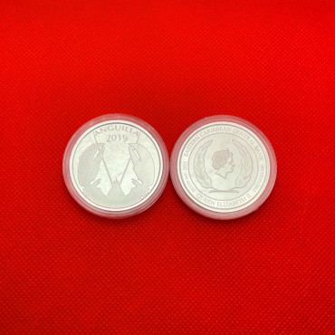 Серебряная монета 1oz Ангилья 2 доллара 2019 Восточные Карибы
