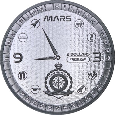 Срібна монета 1oz Марсохід 2 долара 2021 Ніуе