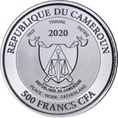 Срібна монета 1oz Мандрил 500 франків КФА 2020 Камерун